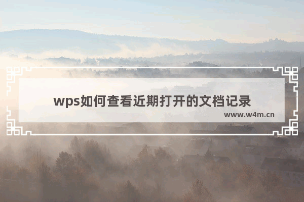 wps如何查看近期打开的文档记录