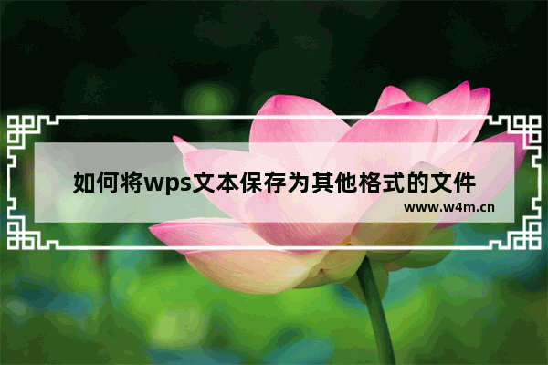 如何将wps文本保存为其他格式的文件