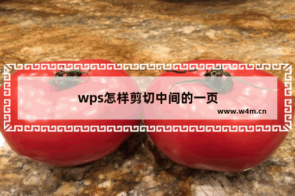 wps怎样剪切中间的一页