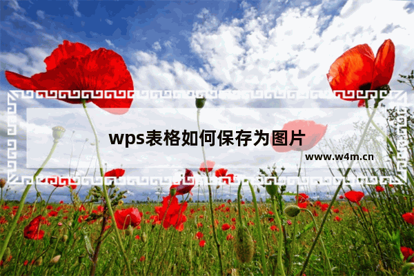 wps表格如何保存为图片