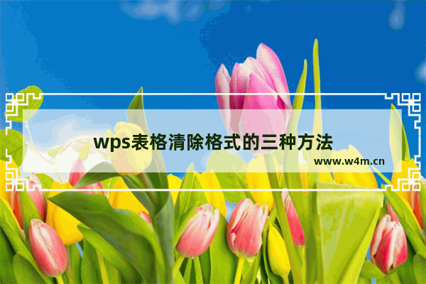 wps表格清除格式的三种方法