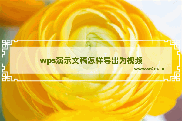 wps演示文稿怎样导出为视频