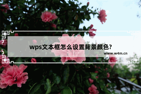 wps文本框怎么设置背景颜色?