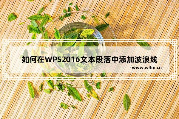 如何在WPS2016文本段落中添加波浪线边框