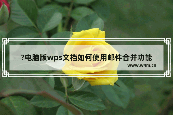 ?电脑版wps文档如何使用邮件合并功能