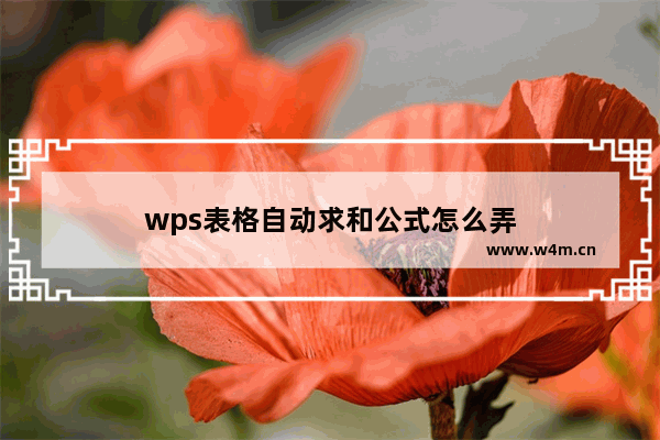 wps表格自动求和公式怎么弄