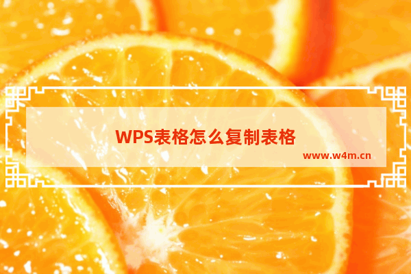 WPS表格怎么复制表格