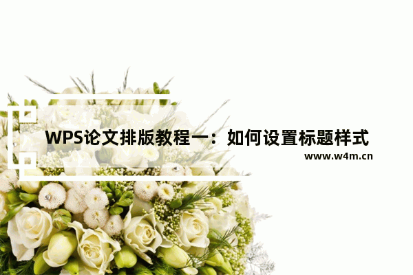 WPS论文排版教程一：如何设置标题样式