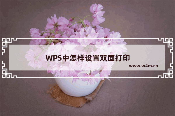 WPS中怎样设置双面打印