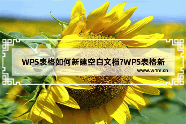 WPS表格如何新建空白文档?WPS表格新建空白文档教程