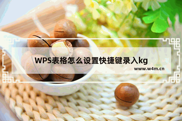 WPS表格怎么设置快捷键录入kg