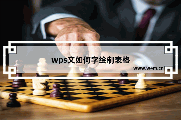 wps文如何字绘制表格