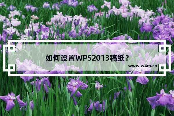 如何设置WPS2013稿纸？