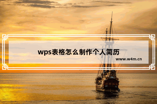 wps表格怎么制作个人简历