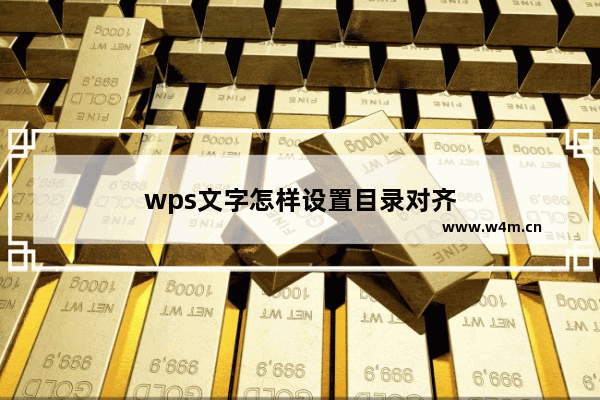 wps文字怎样设置目录对齐