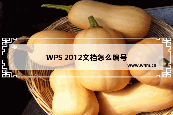 WPS 2012文档怎么编号