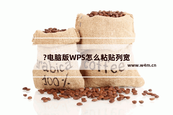 ?电脑版WPS怎么粘贴列宽