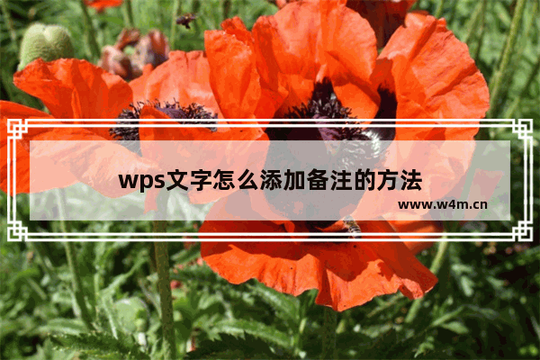 wps文字怎么添加备注的方法