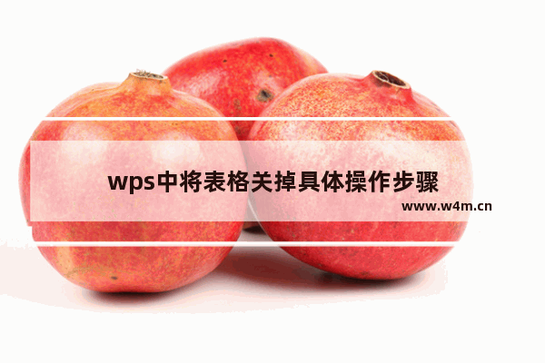 wps中将表格关掉具体操作步骤