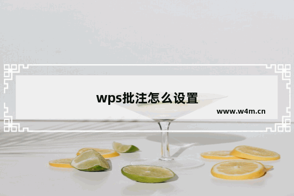 wps批注怎么设置