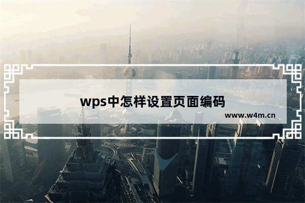 wps中怎样设置页面编码