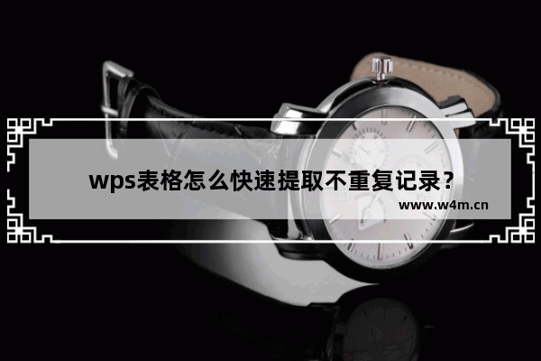 wps表格怎么快速提取不重复记录？