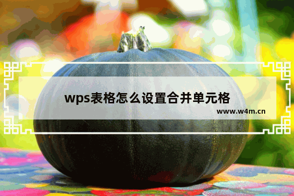 wps表格怎么设置合并单元格