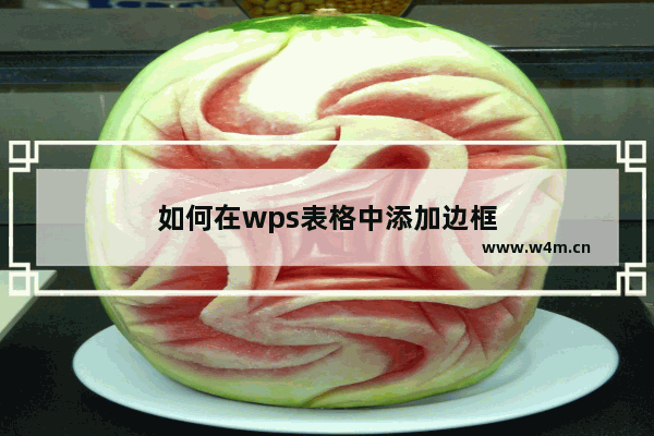 如何在wps表格中添加边框