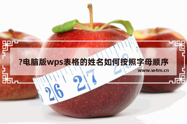 ?电脑版wps表格的姓名如何按照字母顺序排列