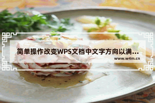 简单操作改变WPS文档中文字方向以满足需要