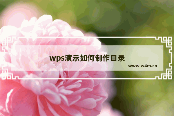 wps演示如何制作目录