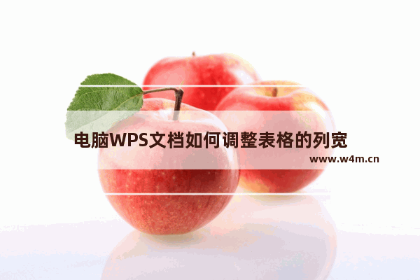 电脑WPS文档如何调整表格的列宽