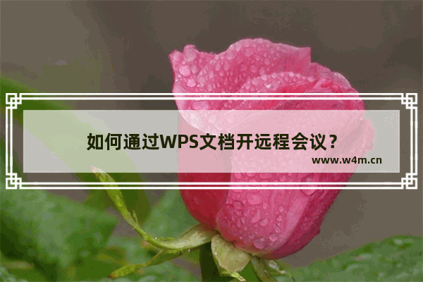 如何通过WPS文档开远程会议？