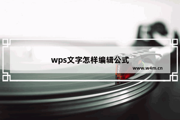 wps文字怎样编辑公式