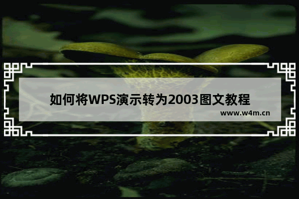 如何将WPS演示转为2003图文教程