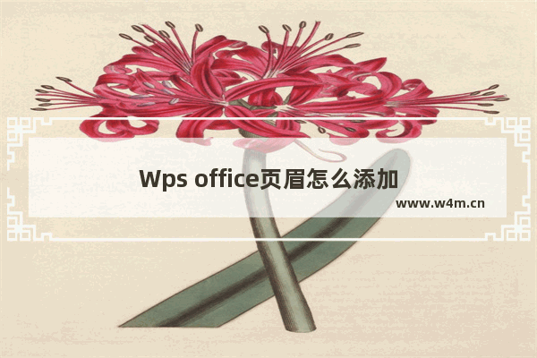 Wps office页眉怎么添加