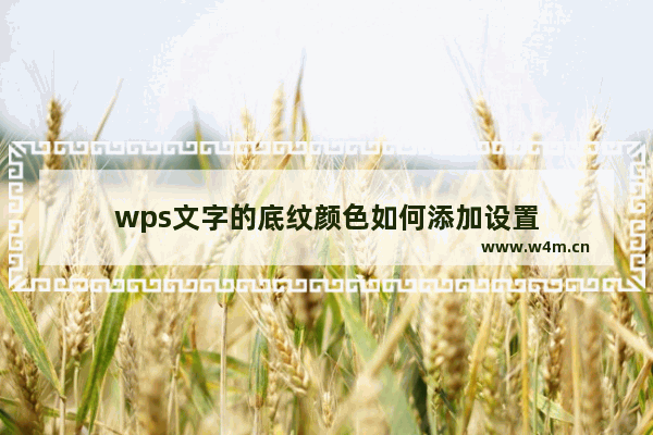 wps文字的底纹颜色如何添加设置