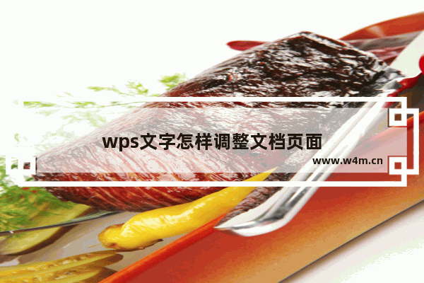 wps文字怎样调整文档页面