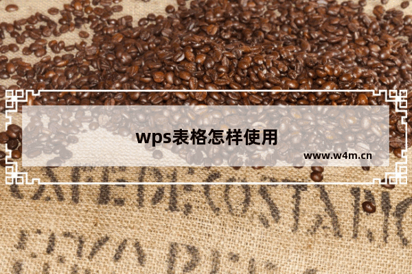 wps表格怎样使用