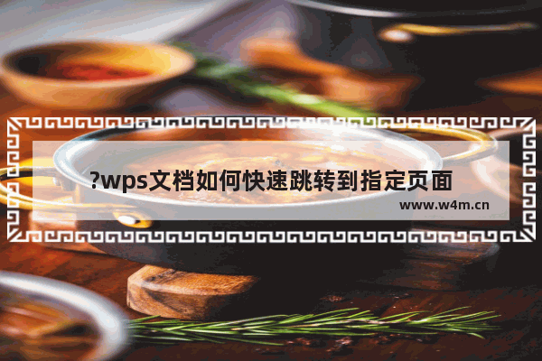 ?wps文档如何快速跳转到指定页面