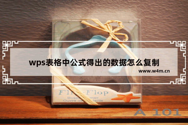 wps表格中公式得出的数据怎么复制