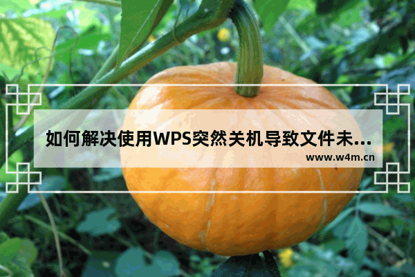 如何解决使用WPS突然关机导致文件未保存