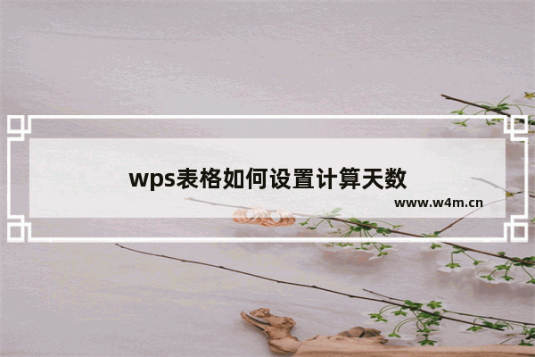 wps表格如何设置计算天数