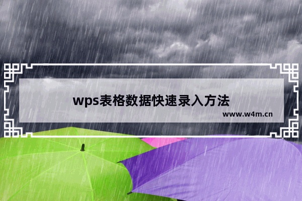 wps表格数据快速录入方法