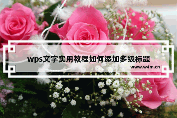 wps文字实用教程如何添加多级标题