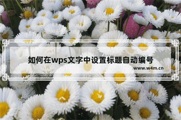 如何在wps文字中设置标题自动编号