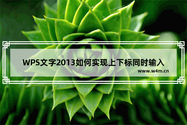 WPS文字2013如何实现上下标同时输入？WPS文字2013同时输入上下标的方法