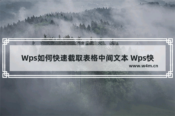 Wps如何快速截取表格中间文本 Wps快速截取表格中间文本的方法