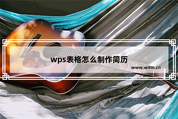 wps表格怎么制作简历