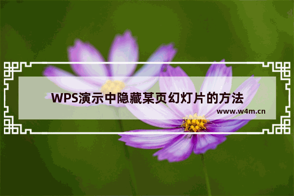 WPS演示中隐藏某页幻灯片的方法